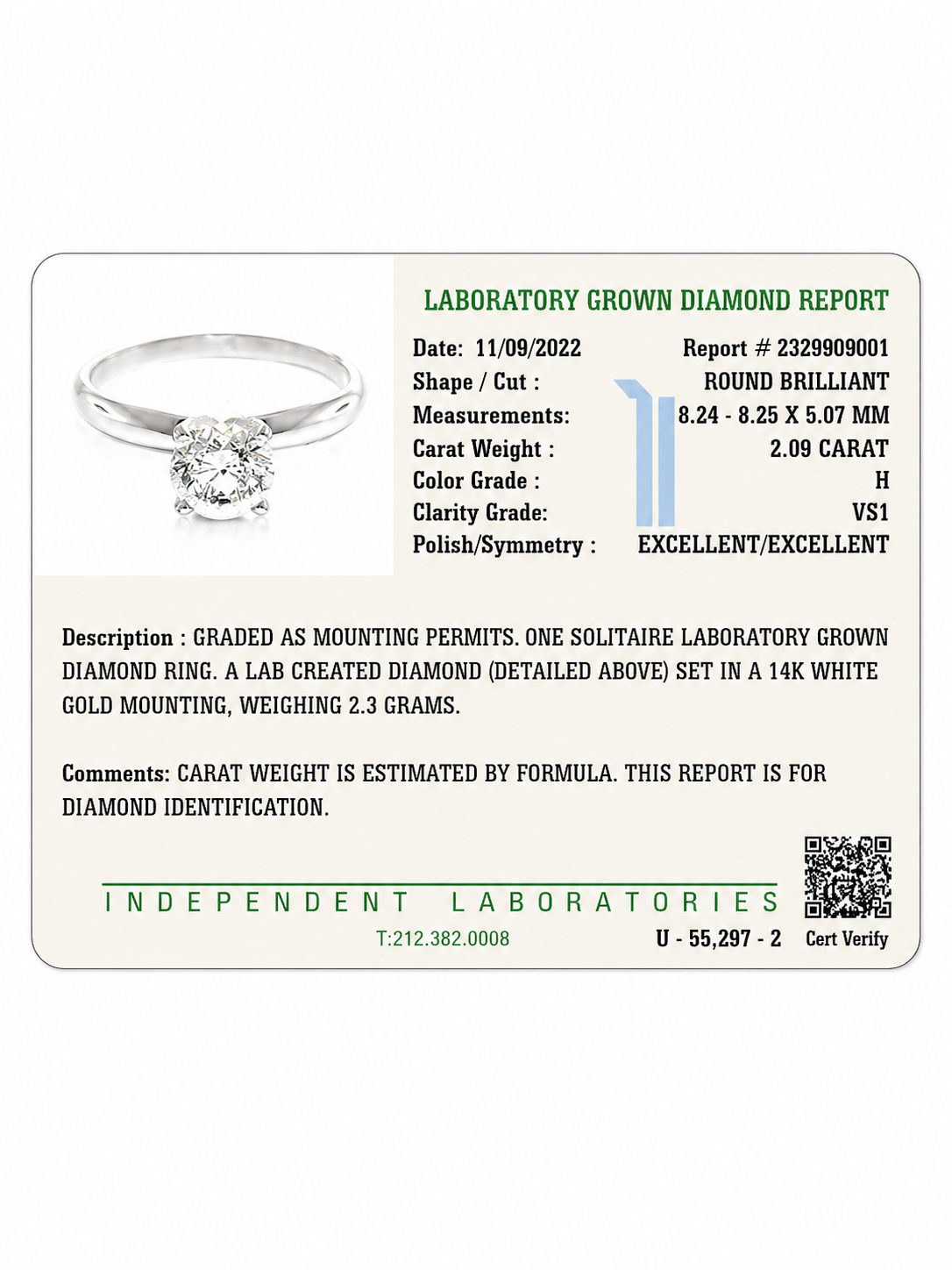 Certificado del diamante